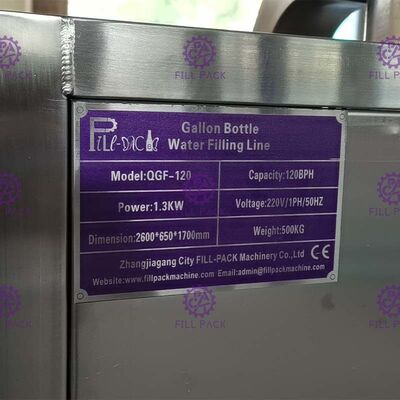 3.4*0.78*1.95m 3 In 1 120 BPH Gallon Filling Line supplier