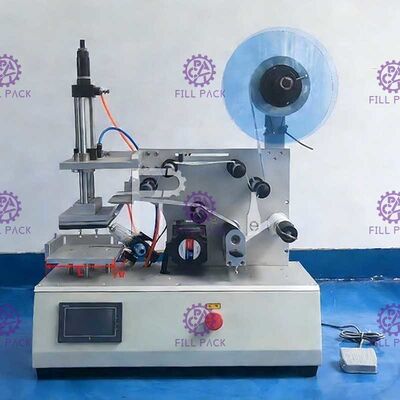 Semi-Automatic Square Flat Bottle Labeller Jars Single Side or Double Sides Adhesive Sticker Labeling Machine Equipment supplier