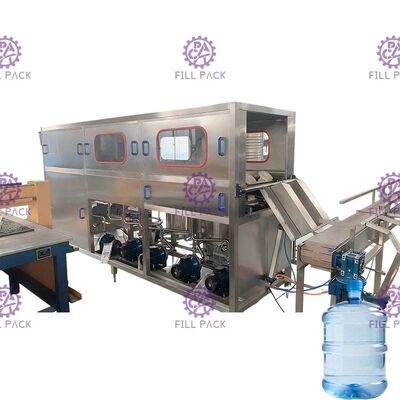 Double Row Rinsing SUS304 300 BPH Gallon Water Plant